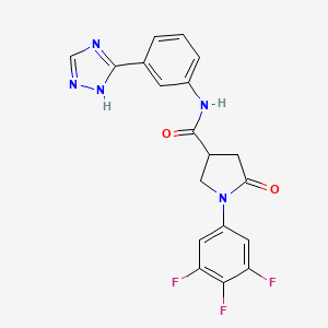 5-oxo-N-[3-(1H-1,2,4-triazol-3-yl)phenyl]-1-(3,4,5-trifluorophenyl)pyrrolidine-3-carboxamide