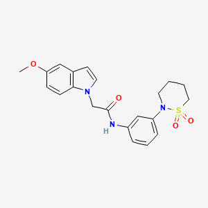 N-[3-(1,1-dioxido-1,2-thiazinan-2-yl)phenyl]-2-(5-methoxy-1H-indol-1-yl)acetamide