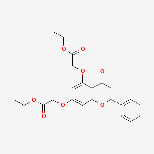 molecular formula C23H22O8 B14936309 Diethyl 2,2'-((4-oxo-2-phenyl-4H-1-benzopyran-5,7-diyl)bis(oxy))bisacetate CAS No. 36086-89-2