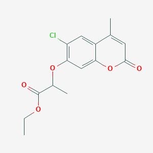 molecular formula C15H15ClO5 B14936319 ethyl 2-[(6-chloro-4-methyl-2-oxo-2H-chromen-7-yl)oxy]propanoate 