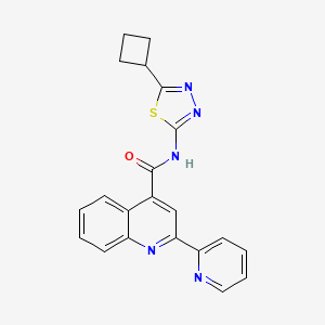 molecular formula C21H17N5OS B14936339 N-(5-cyclobutyl-1,3,4-thiadiazol-2-yl)-2-(pyridin-2-yl)quinoline-4-carboxamide 