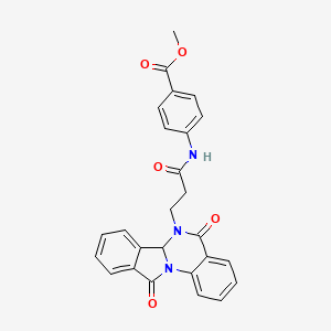 methyl 4-{[3-(5,11-dioxo-6a,11-dihydroisoindolo[2,1-a]quinazolin-6(5H)-yl)propanoyl]amino}benzoate