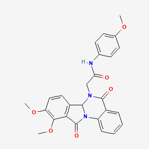 molecular formula C26H23N3O6 B14936355 2-(9,10-dimethoxy-5,11-dioxo-6a,11-dihydroisoindolo[2,1-a]quinazolin-6(5H)-yl)-N-(4-methoxyphenyl)acetamide 