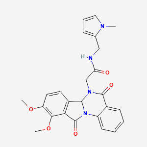 molecular formula C25H24N4O5 B14936363 2-(9,10-dimethoxy-5,11-dioxo-6a,11-dihydroisoindolo[2,1-a]quinazolin-6(5H)-yl)-N-[(1-methyl-1H-pyrrol-2-yl)methyl]acetamide 