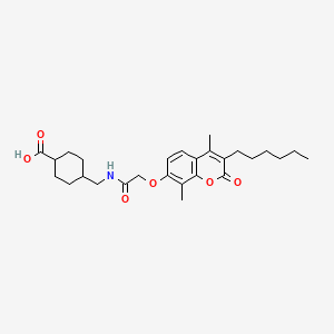 trans-4-[({[(3-hexyl-4,8-dimethyl-2-oxo-2H-chromen-7-yl)oxy]acetyl}amino)methyl]cyclohexanecarboxylic acid