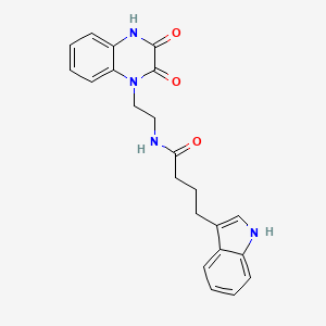 molecular formula C22H22N4O3 B14936376 N-(2-(3-hydroxy-2-oxoquinoxalin-1(2H)-yl)ethyl)-4-(1H-indol-3-yl)butanamide 