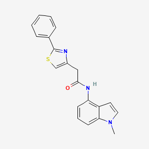 molecular formula C20H17N3OS B14936378 N-(1-methyl-1H-indol-4-yl)-2-(2-phenyl-1,3-thiazol-4-yl)acetamide 