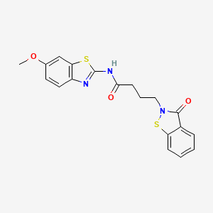 molecular formula C19H17N3O3S2 B14936392 N-[(2Z)-6-methoxy-1,3-benzothiazol-2(3H)-ylidene]-4-(3-oxo-1,2-benzothiazol-2(3H)-yl)butanamide 