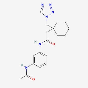 molecular formula C18H24N6O2 B14936401 N-[3-(acetylamino)phenyl]-2-[1-(1H-tetrazol-1-ylmethyl)cyclohexyl]acetamide 