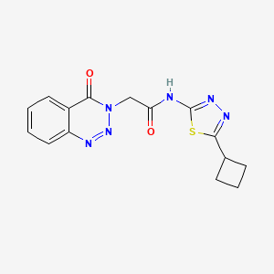 N-[(2Z)-5-cyclobutyl-1,3,4-thiadiazol-2(3H)-ylidene]-2-(4-oxo-1,2,3-benzotriazin-3(4H)-yl)acetamide