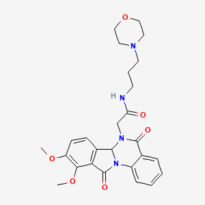 molecular formula C26H30N4O6 B14936411 2-(9,10-dimethoxy-5,11-dioxo-6a,11-dihydroisoindolo[2,1-a]quinazolin-6(5H)-yl)-N-[3-(morpholin-4-yl)propyl]acetamide 