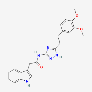 molecular formula C22H23N5O3 B14936418 N-{3-[2-(3,4-dimethoxyphenyl)ethyl]-1H-1,2,4-triazol-5-yl}-2-(1H-indol-3-yl)acetamide 