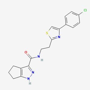 molecular formula C18H17ClN4OS B14936425 N-{2-[4-(4-chlorophenyl)-1,3-thiazol-2-yl]ethyl}-2,4,5,6-tetrahydrocyclopenta[c]pyrazole-3-carboxamide 