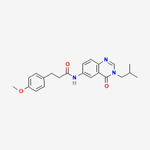 3-(4-methoxyphenyl)-N-[3-(2-methylpropyl)-4-oxo-3,4-dihydroquinazolin-6-yl]propanamide