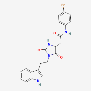 N-(4-bromophenyl)-2-{1-[2-(1H-indol-3-yl)ethyl]-2,5-dioxoimidazolidin-4-yl}acetamide