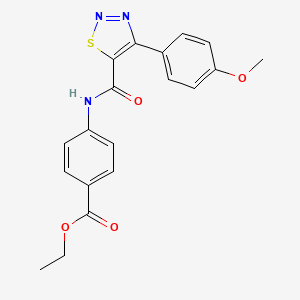 molecular formula C19H17N3O4S B14936455 Ethyl 4-({[4-(4-methoxyphenyl)-1,2,3-thiadiazol-5-yl]carbonyl}amino)benzoate 