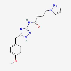 N-[3-(4-methoxybenzyl)-1H-1,2,4-triazol-5-yl]-4-(1H-pyrazol-1-yl)butanamide