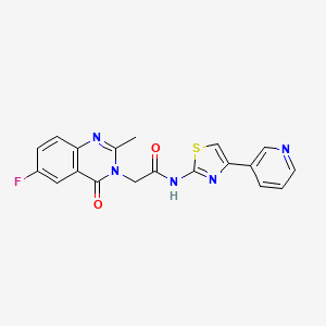 molecular formula C19H14FN5O2S B14936493 2-(6-fluoro-2-methyl-4-oxoquinazolin-3(4H)-yl)-N-[4-(pyridin-3-yl)-1,3-thiazol-2-yl]acetamide 