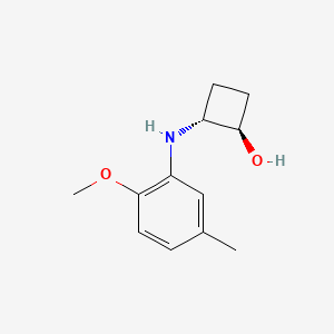 molecular formula C12H17NO2 B1493650 trans-2-[(2-Methoxy-5-methylphenyl)amino]cyclobutan-1-ol CAS No. 2165940-53-2