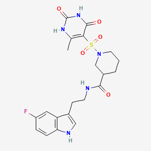 molecular formula C21H24FN5O5S B14936505 1-[(2,4-dihydroxy-6-methylpyrimidin-5-yl)sulfonyl]-N-[2-(5-fluoro-1H-indol-3-yl)ethyl]piperidine-3-carboxamide 