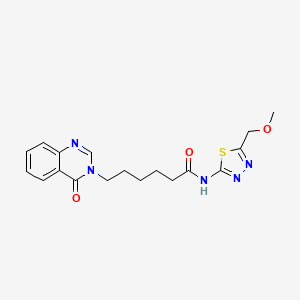 molecular formula C18H21N5O3S B14936511 N-[(2E)-5-(methoxymethyl)-1,3,4-thiadiazol-2(3H)-ylidene]-6-(4-oxoquinazolin-3(4H)-yl)hexanamide 