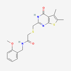 2-{[(4-hydroxy-5,6-dimethylthieno[2,3-d]pyrimidin-2-yl)methyl]sulfanyl}-N-(2-methoxybenzyl)acetamide