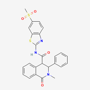 molecular formula C25H21N3O4S2 B14936587 2-methyl-N-[(2Z)-6-(methylsulfonyl)-1,3-benzothiazol-2(3H)-ylidene]-1-oxo-3-phenyl-1,2,3,4-tetrahydroisoquinoline-4-carboxamide 