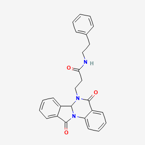 molecular formula C26H23N3O3 B14936613 3-(5,11-dioxo-6a,11-dihydroisoindolo[2,1-a]quinazolin-6(5H)-yl)-N-(2-phenylethyl)propanamide 