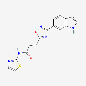 3-[3-(1H-indol-6-yl)-1,2,4-oxadiazol-5-yl]-N-(1,3-thiazol-2-yl)propanamide