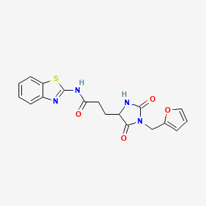 N-(1,3-benzothiazol-2-yl)-3-[1-(furan-2-ylmethyl)-2,5-dioxoimidazolidin-4-yl]propanamide