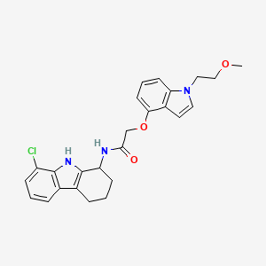 N-(8-chloro-2,3,4,9-tetrahydro-1H-carbazol-1-yl)-2-{[1-(2-methoxyethyl)-1H-indol-4-yl]oxy}acetamide