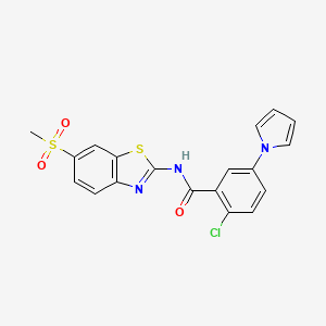 2-chloro-N-[(2Z)-6-(methylsulfonyl)-1,3-benzothiazol-2(3H)-ylidene]-5-(1H-pyrrol-1-yl)benzamide