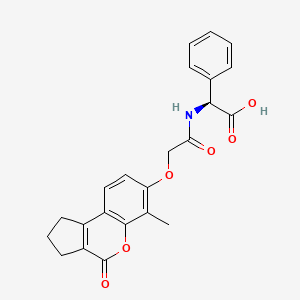 (2S)-({[(6-methyl-4-oxo-1,2,3,4-tetrahydrocyclopenta[c]chromen-7-yl)oxy]acetyl}amino)(phenyl)ethanoic acid