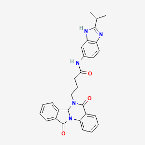 4-(5,11-dioxo-6a,11-dihydroisoindolo[2,1-a]quinazolin-6(5H)-yl)-N-[2-(propan-2-yl)-1H-benzimidazol-5-yl]butanamide