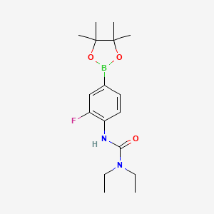 molecular formula C17H26BFN2O3 B1493669 1,1-Diethyl-3-(2-fluoro-4-(4,4,5,5-tetramethyl-1,3,2-dioxaborolan-2-yl)phenyl)urea CAS No. 2246551-83-5