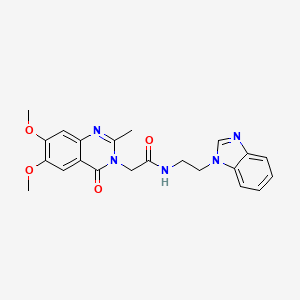 molecular formula C22H23N5O4 B14936699 N-[2-(1H-benzimidazol-1-yl)ethyl]-2-(6,7-dimethoxy-2-methyl-4-oxoquinazolin-3(4H)-yl)acetamide 