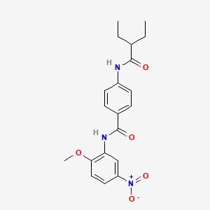 molecular formula C20H23N3O5 B14936704 4-[(2-ethylbutanoyl)amino]-N-(2-methoxy-5-nitrophenyl)benzamide 