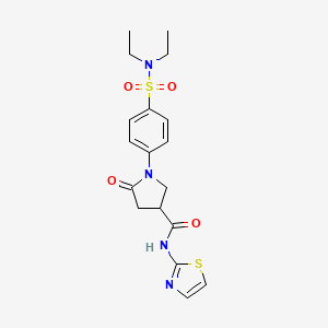 1-[4-(diethylsulfamoyl)phenyl]-5-oxo-N-(1,3-thiazol-2-yl)pyrrolidine-3-carboxamide