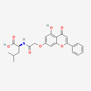 N-{[(5-hydroxy-4-oxo-2-phenyl-4H-chromen-7-yl)oxy]acetyl}-L-leucine