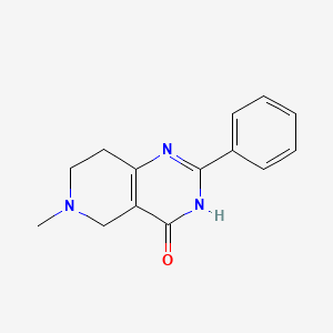molecular formula C14H15N3O B1493673 6-methyl-2-phenyl-3H,4H,5H,6H,7H,8H-pyrido[4,3-d]pyrimidin-4-one CAS No. 139452-53-2