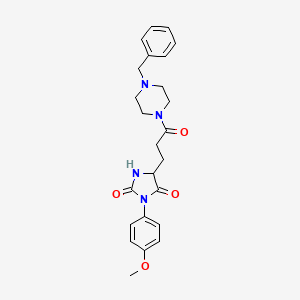 molecular formula C24H28N4O4 B14936740 5-[3-(4-Benzylpiperazin-1-yl)-3-oxopropyl]-3-(4-methoxyphenyl)imidazolidine-2,4-dione 