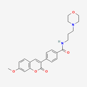 4-(7-methoxy-2-oxo-2H-chromen-3-yl)-N-[3-(morpholin-4-yl)propyl]benzamide