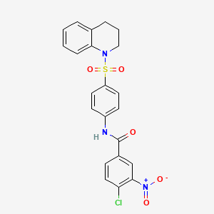 molecular formula C22H18ClN3O5S B14936754 4-chloro-N-[4-(3,4-dihydroquinolin-1(2H)-ylsulfonyl)phenyl]-3-nitrobenzamide 