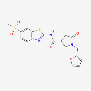 1-(furan-2-ylmethyl)-N-[(2Z)-6-(methylsulfonyl)-1,3-benzothiazol-2(3H)-ylidene]-5-oxopyrrolidine-3-carboxamide