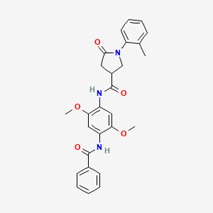 N-{2,5-dimethoxy-4-[(phenylcarbonyl)amino]phenyl}-1-(2-methylphenyl)-5-oxopyrrolidine-3-carboxamide