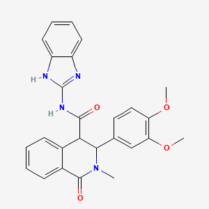 N-(1,3-dihydro-2H-benzimidazol-2-ylidene)-3-(3,4-dimethoxyphenyl)-2-methyl-1-oxo-1,2,3,4-tetrahydroisoquinoline-4-carboxamide