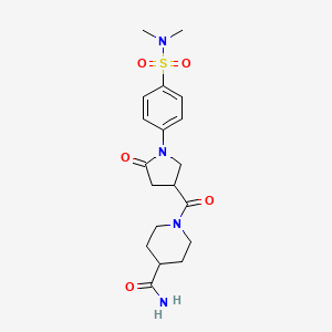 1-({1-[4-(Dimethylsulfamoyl)phenyl]-5-oxopyrrolidin-3-yl}carbonyl)piperidine-4-carboxamide