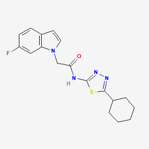 N-(5-cyclohexyl-1,3,4-thiadiazol-2-yl)-2-(6-fluoro-1H-indol-1-yl)acetamide