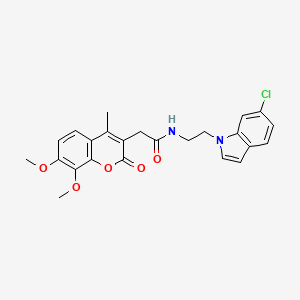 N-[2-(6-chloro-1H-indol-1-yl)ethyl]-2-(7,8-dimethoxy-4-methyl-2-oxo-2H-chromen-3-yl)acetamide