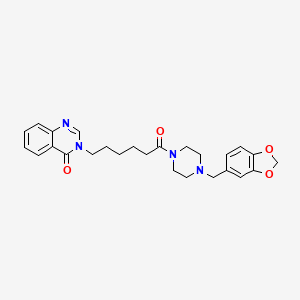 molecular formula C26H30N4O4 B14936839 3-{6-[4-(1,3-benzodioxol-5-ylmethyl)piperazino]-6-oxohexyl}-4(3H)-quinazolinone 